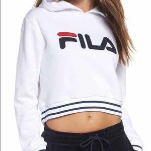 Fila penelope cropped white hoodie.